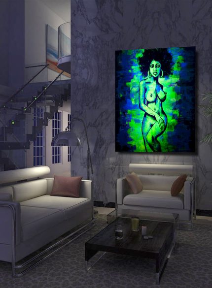 Afro UV painting