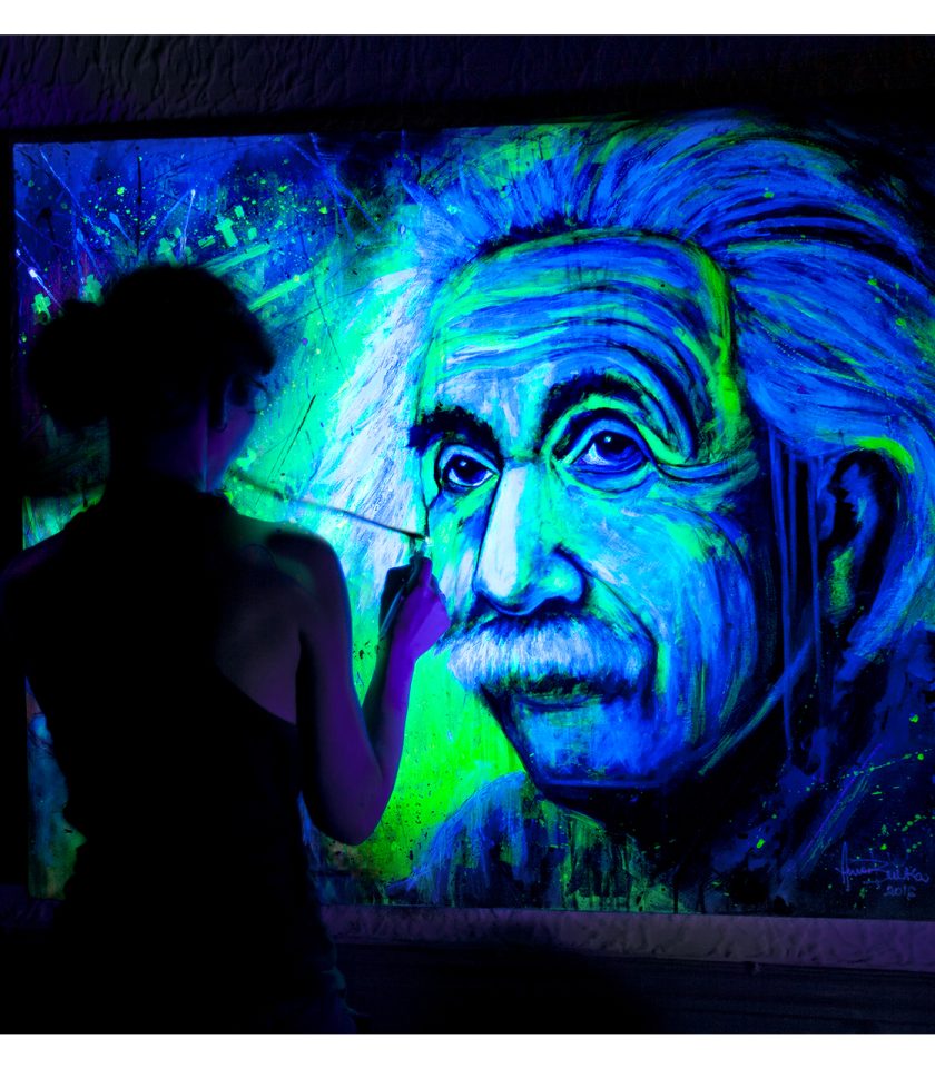 Albert Einstein UV painting - Image 4