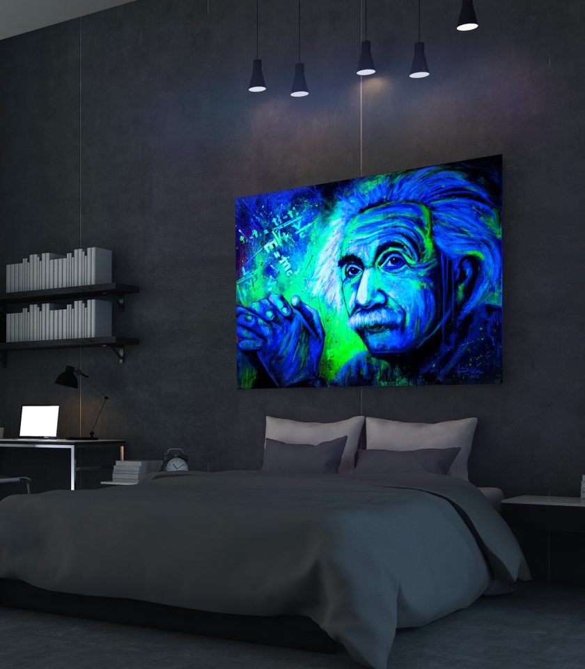 Albert Einstein UV painting - Image 2