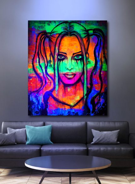 Harley Quinn UV painting