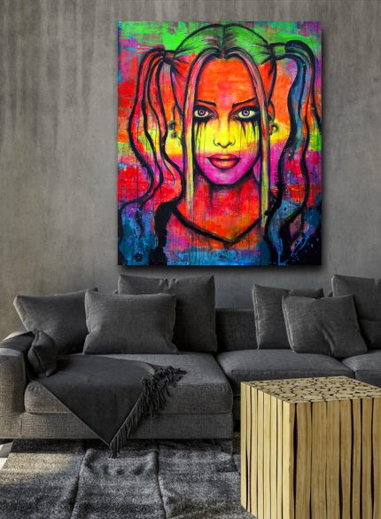 Harley Quinn UV painting
