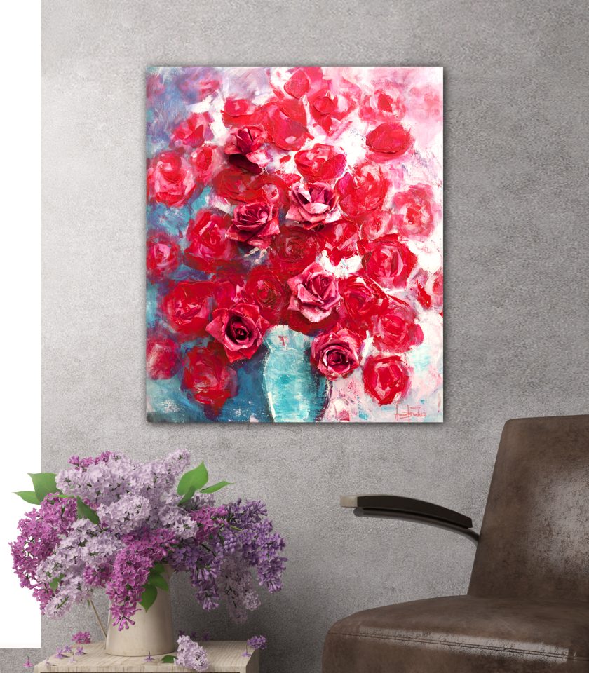 Vases of Roses -3D - Image 2