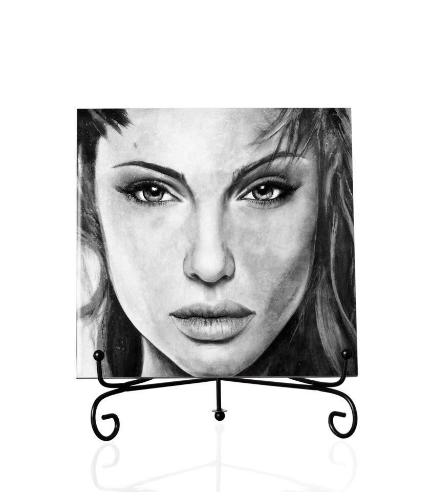 Angelina Jolie BW -Tile