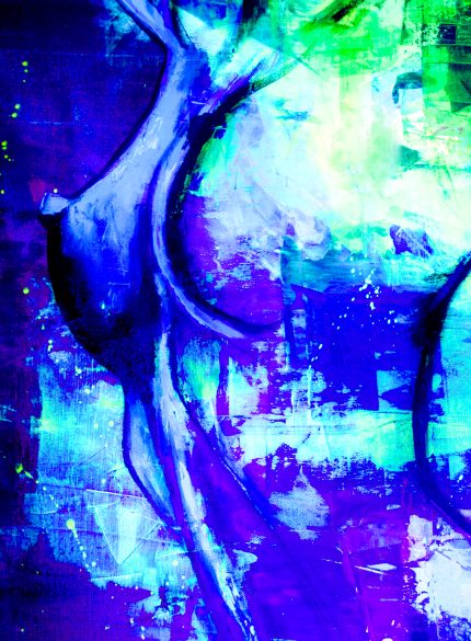 Nude Blue UV painting
