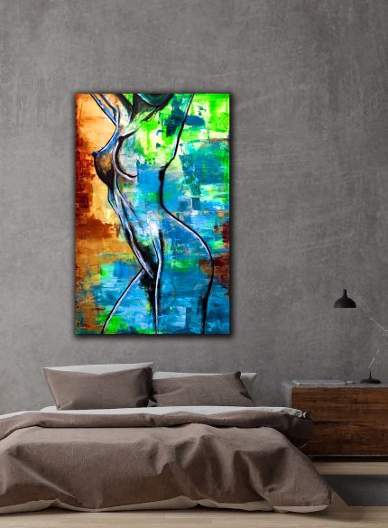 Nude Blue UV painting