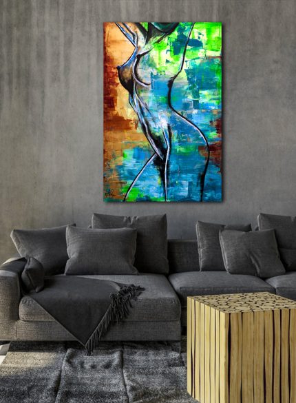 Nude Blue UV painting