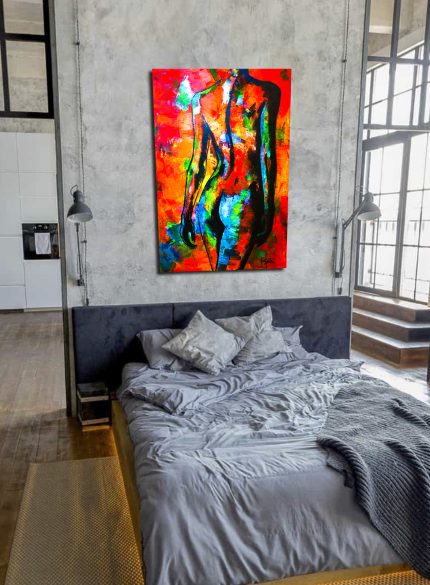 Nude Red UV painting