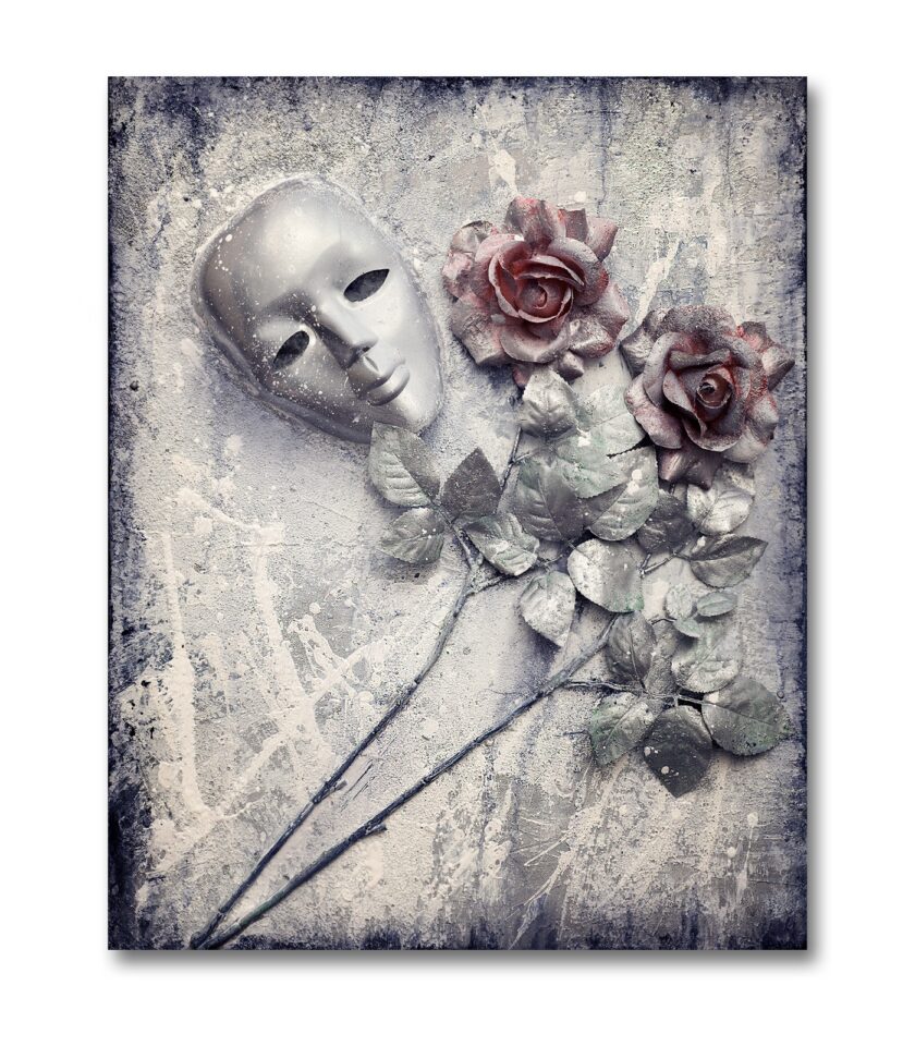 White mask roses 3D