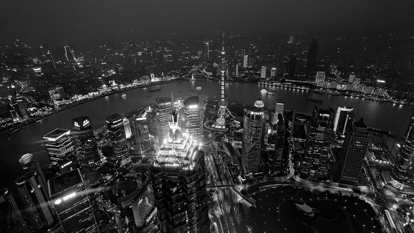 Shanghai at night B&W - Image 2