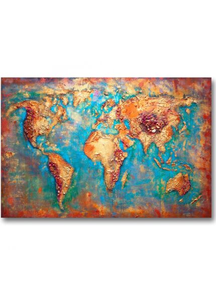 Turquoise World Map