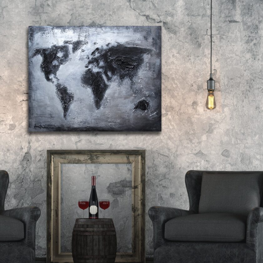 World map BW - Image 3