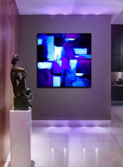 Blue Square UV painting