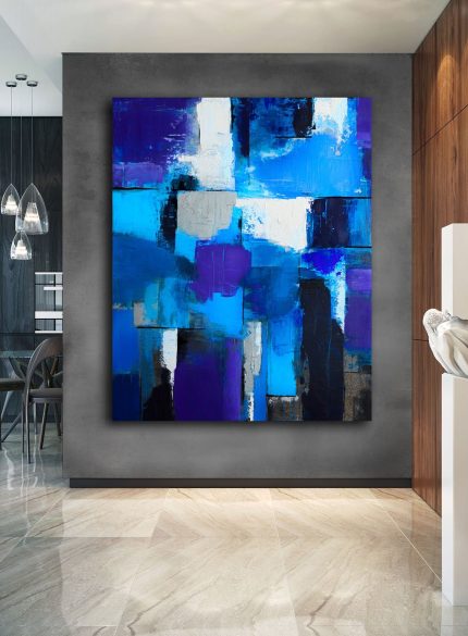 Blue Square UV painting