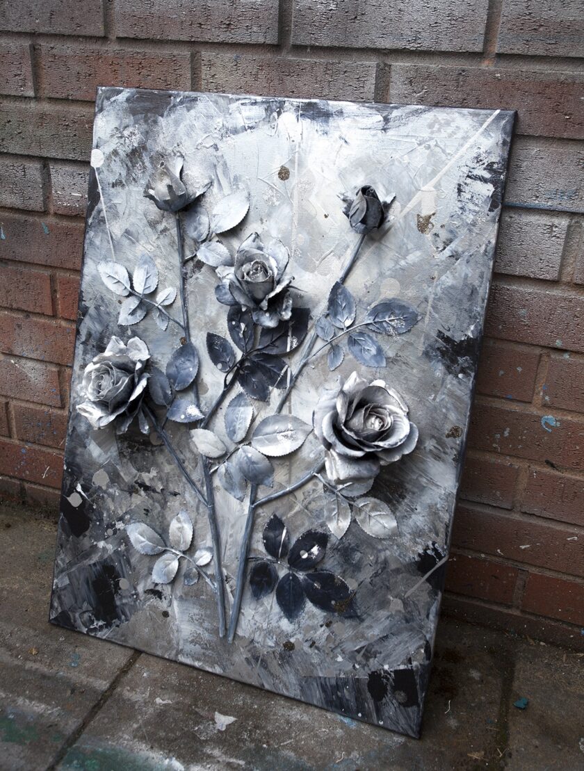Bouquet of silver roses 3D - Image 4