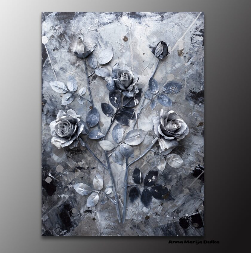 Bouquet of silver roses 1