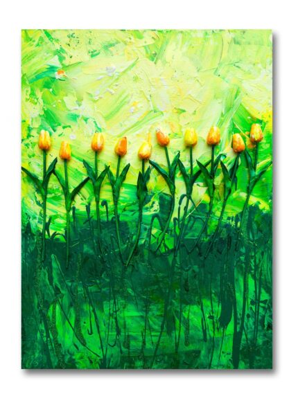 Yellow art 3D Tulips