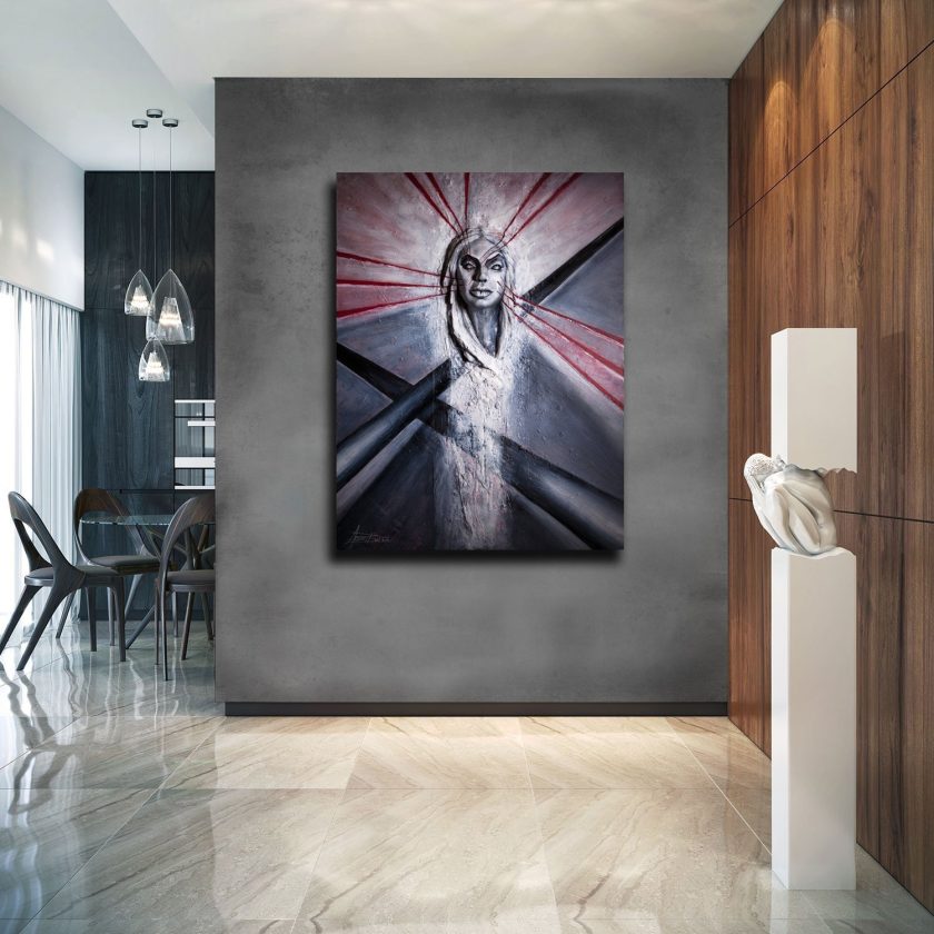 sculpture with a painting