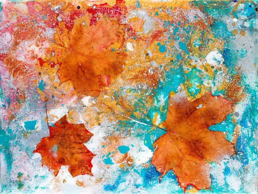 Autumn leaves  -3 Art tiles - Image 4