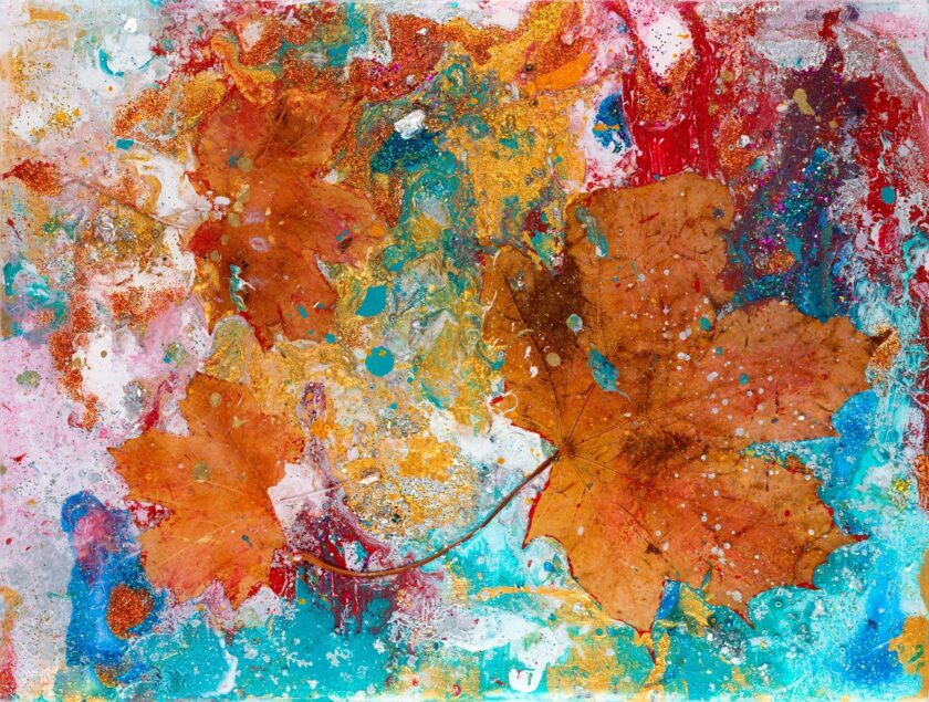 Autumn leaves  -3 Art tiles - Image 2