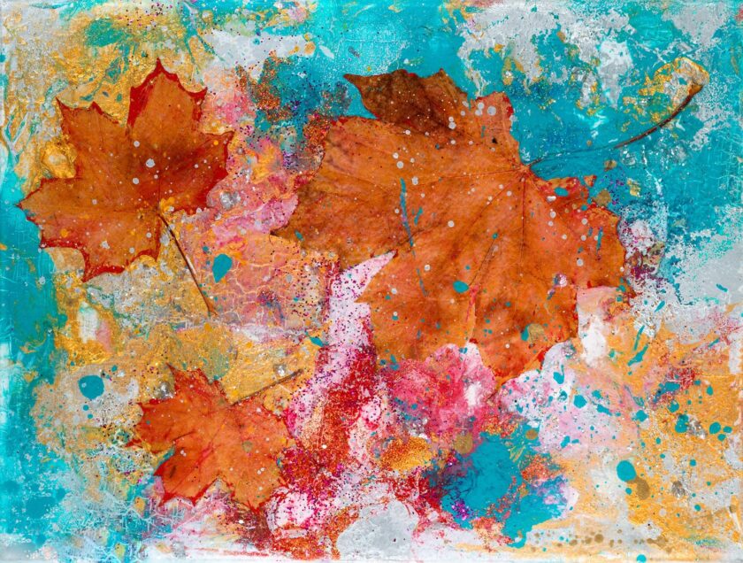 Autumn leaves  -3 Art tiles - Image 3