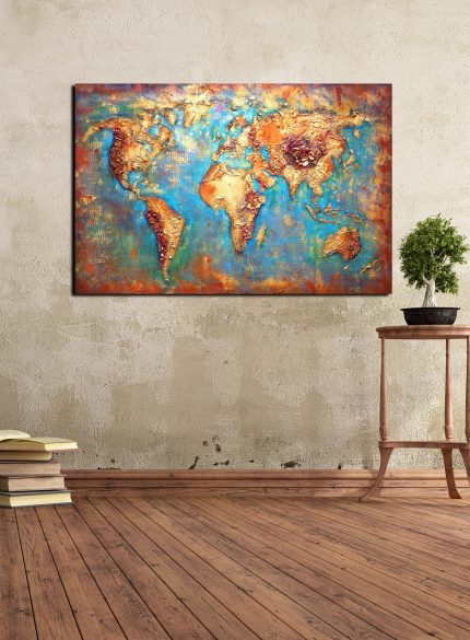 Turquoise World Map