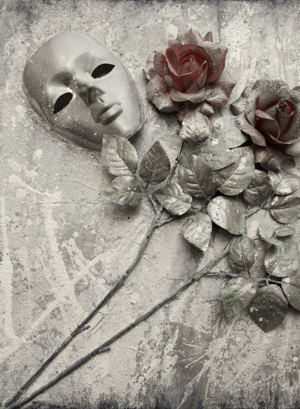 White mask roses 3D