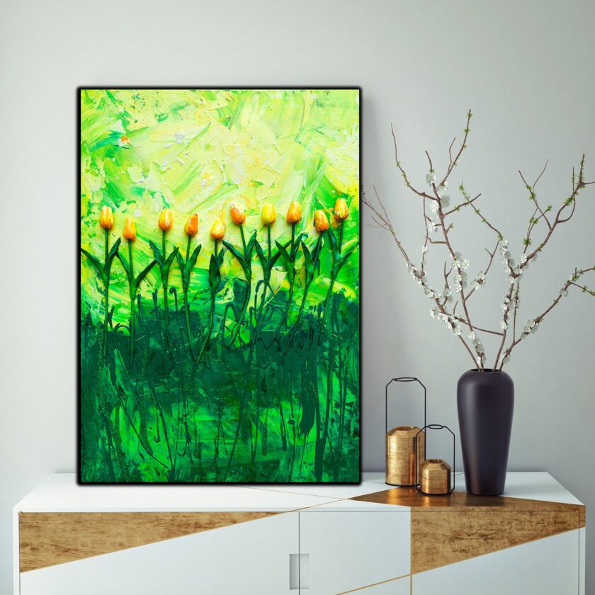Yellow tulips art