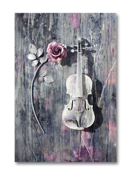 Violin and rose