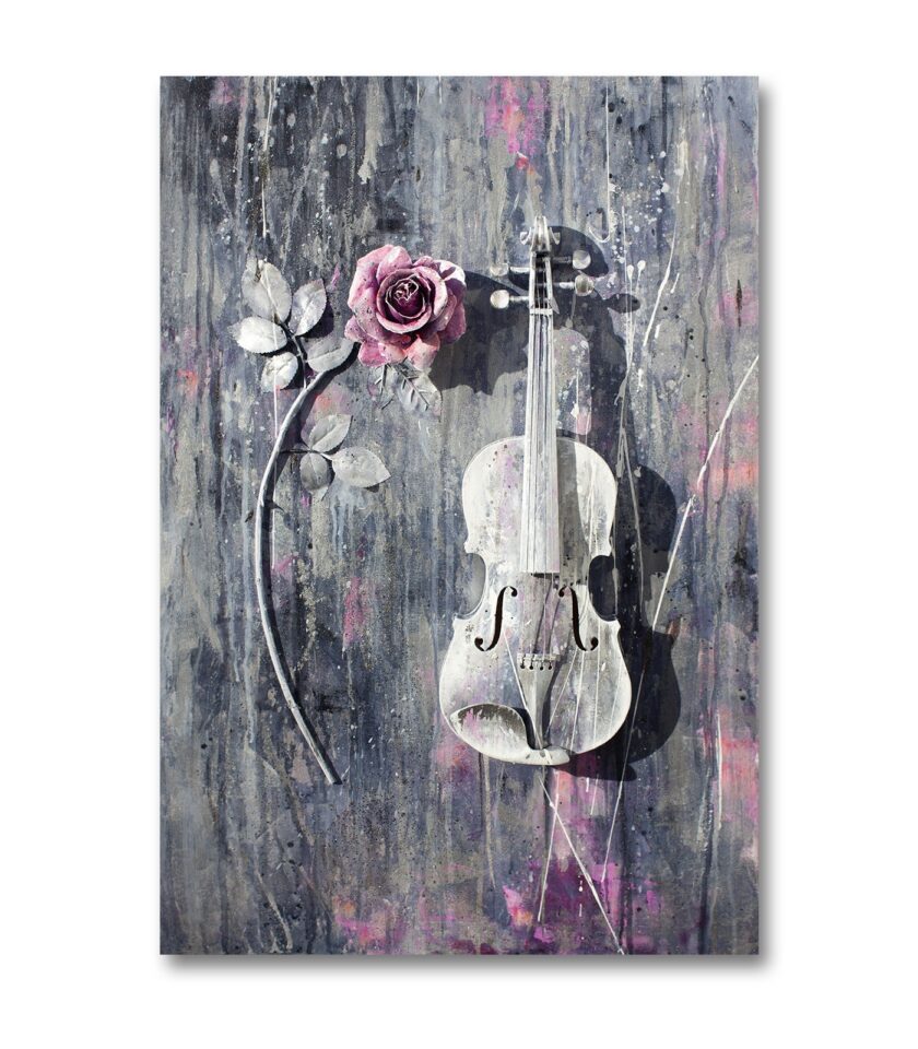 Violin and rose
