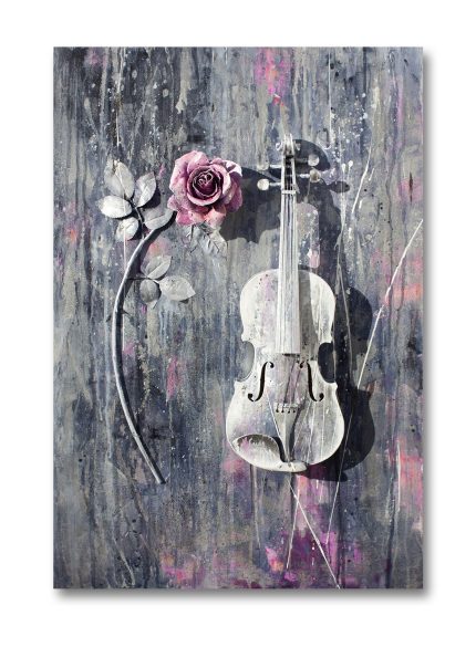 Violin painting on canvas