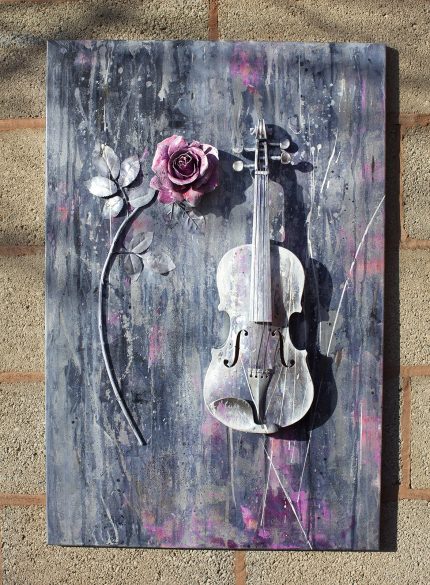 Violin painting on canvas