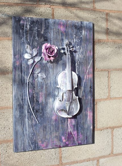 Violin painting on canvas