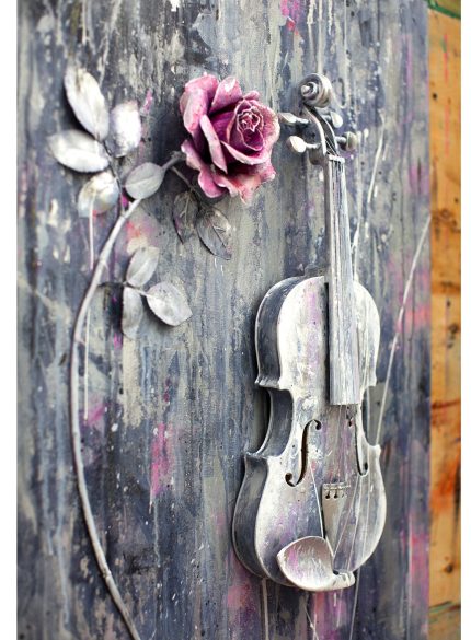 Violin painting on canvas