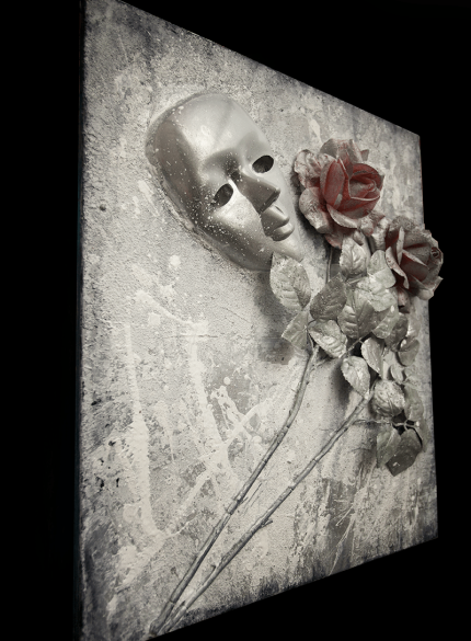 White mask roses 3D