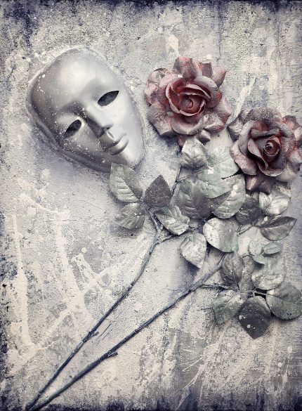 White mask roses 3D