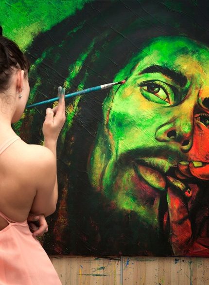 Bob Marley UV painting