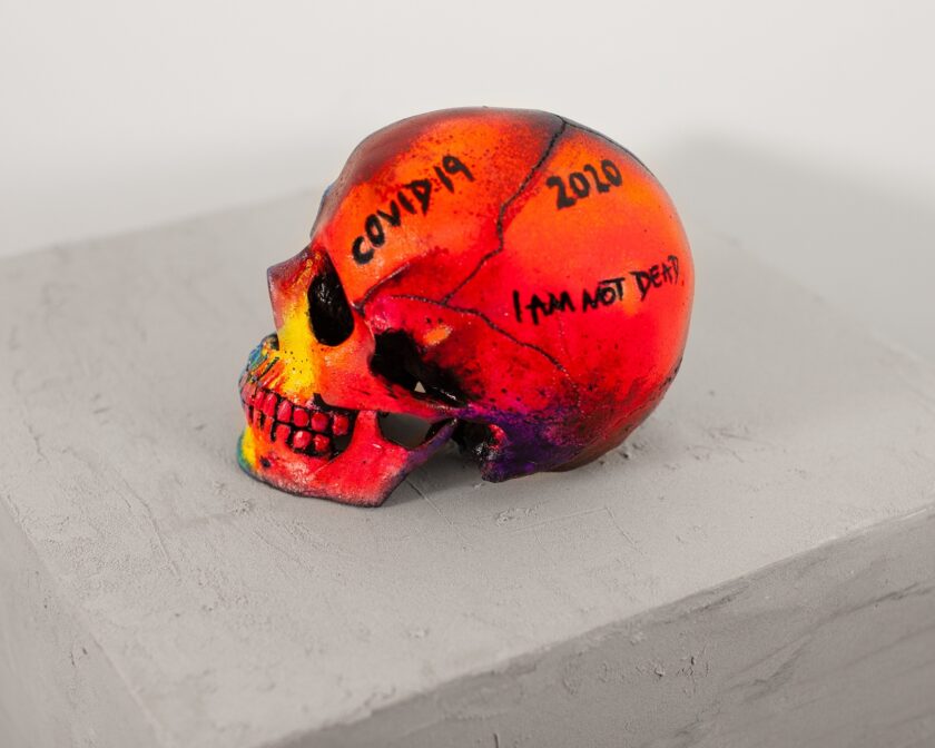 covid-19 art skull
