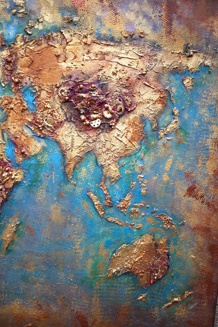 Copper World Map 3D - Image 4