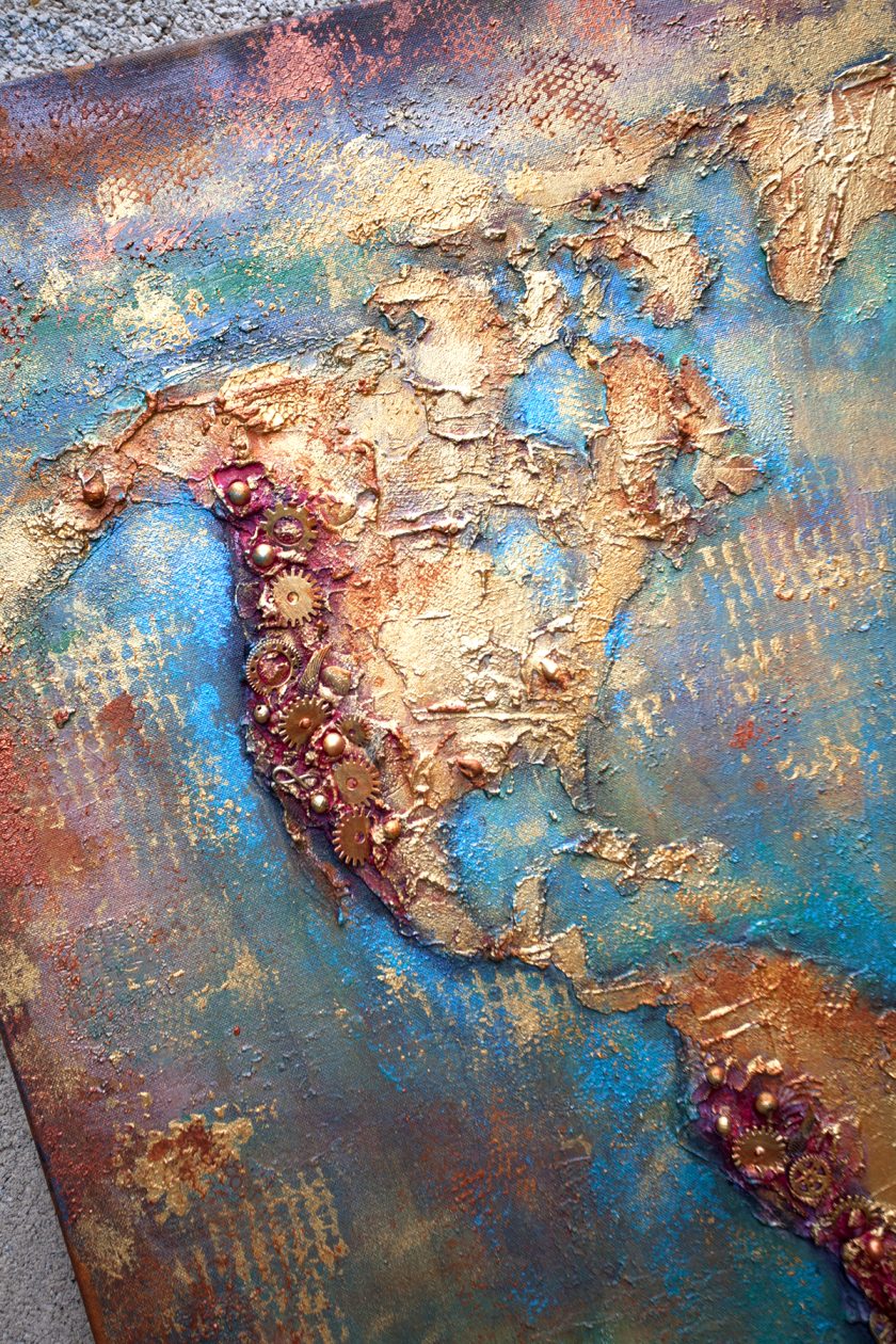 Copper World Map 3D - Image 6