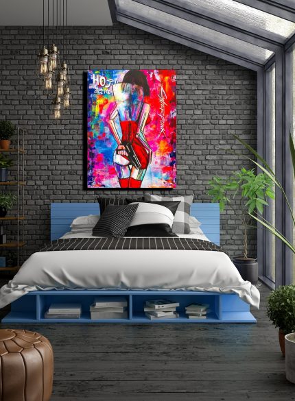 Cyberpunk Women 2077 UV painting