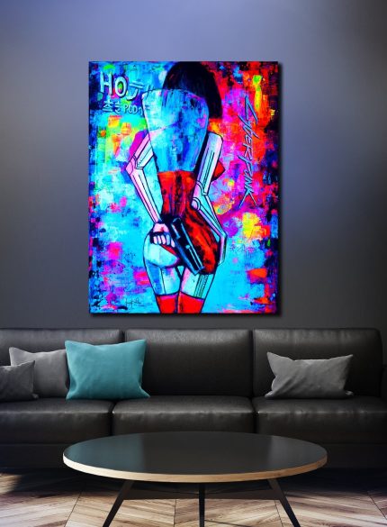 Cyberpunk Women 2077 UV painting