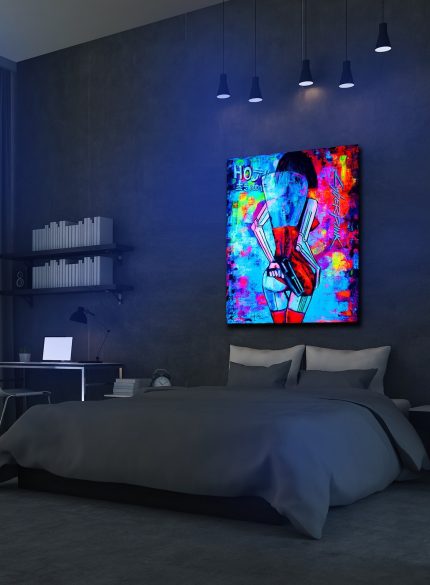 Cyberpunk Women 2077 UV painting