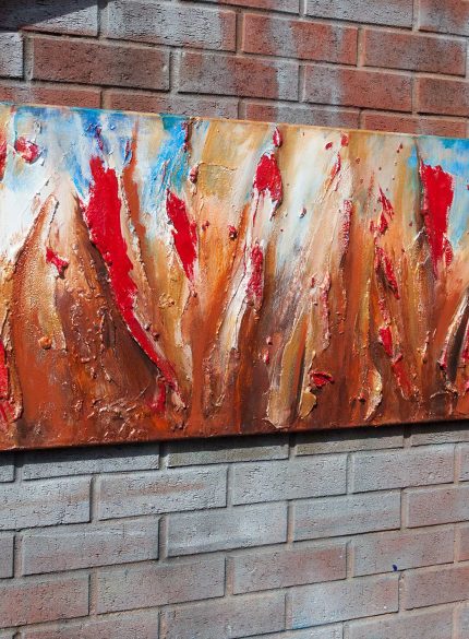 Meadow with red flowers