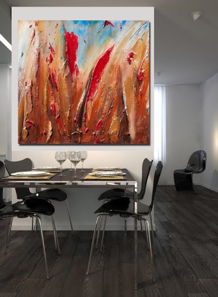 Meadow with red flowers