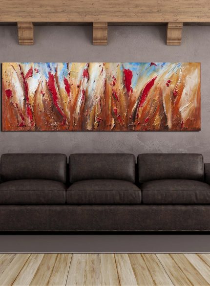 Meadow with red flowers