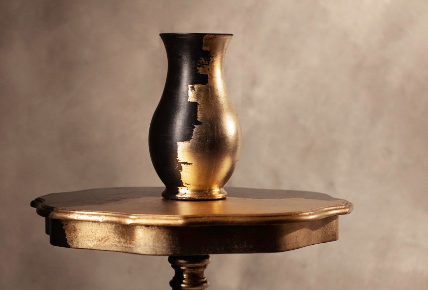 Gold And Black Vase I - Image 3