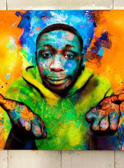 Khaby Lame portrait-Tile