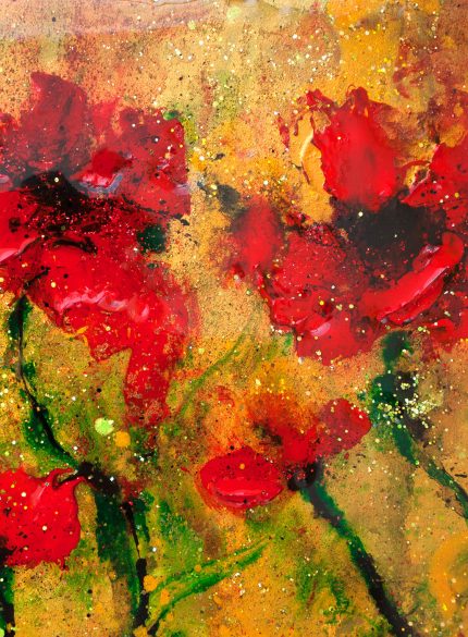 Custom Backsplash - Rede Poppies