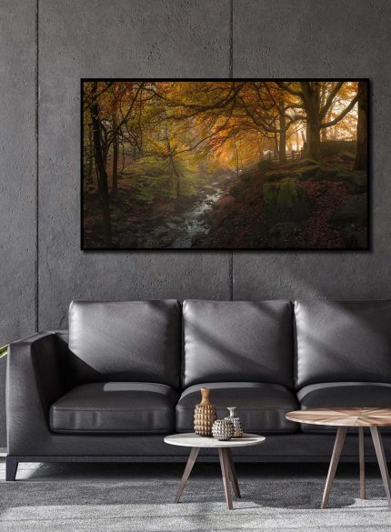 Padley Gorge misty sunrise