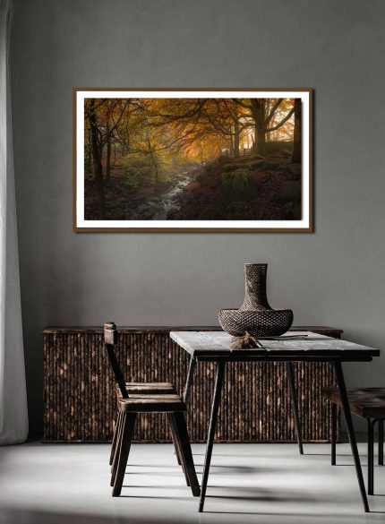 Padley Gorge misty sunrise